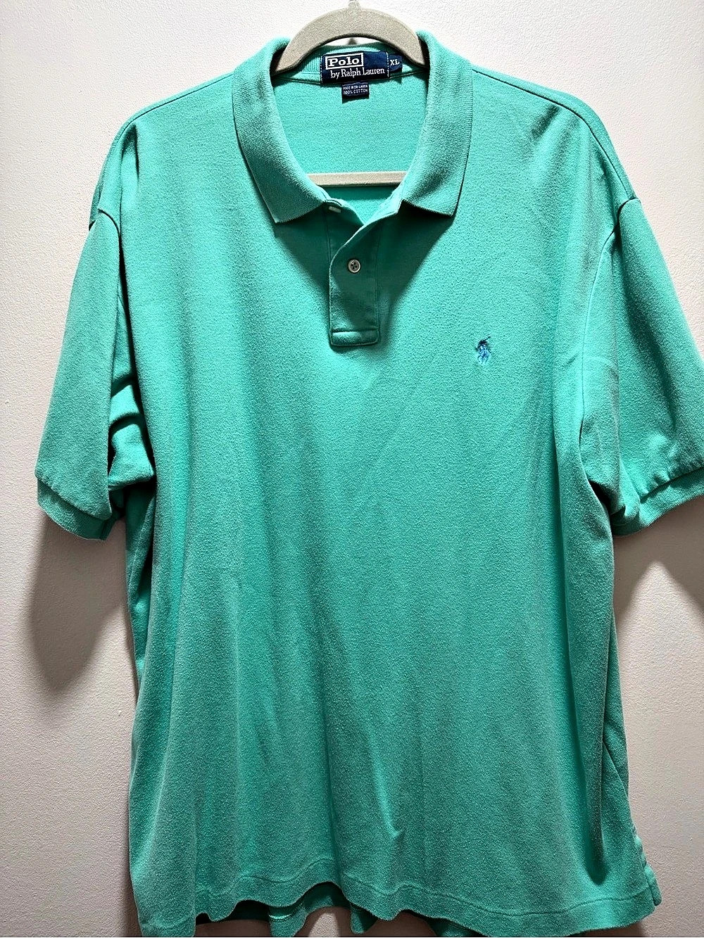 Vintage Polo by Ralph Lauren Classic Fit Cotton Mesh Polo Shirt Green XL
